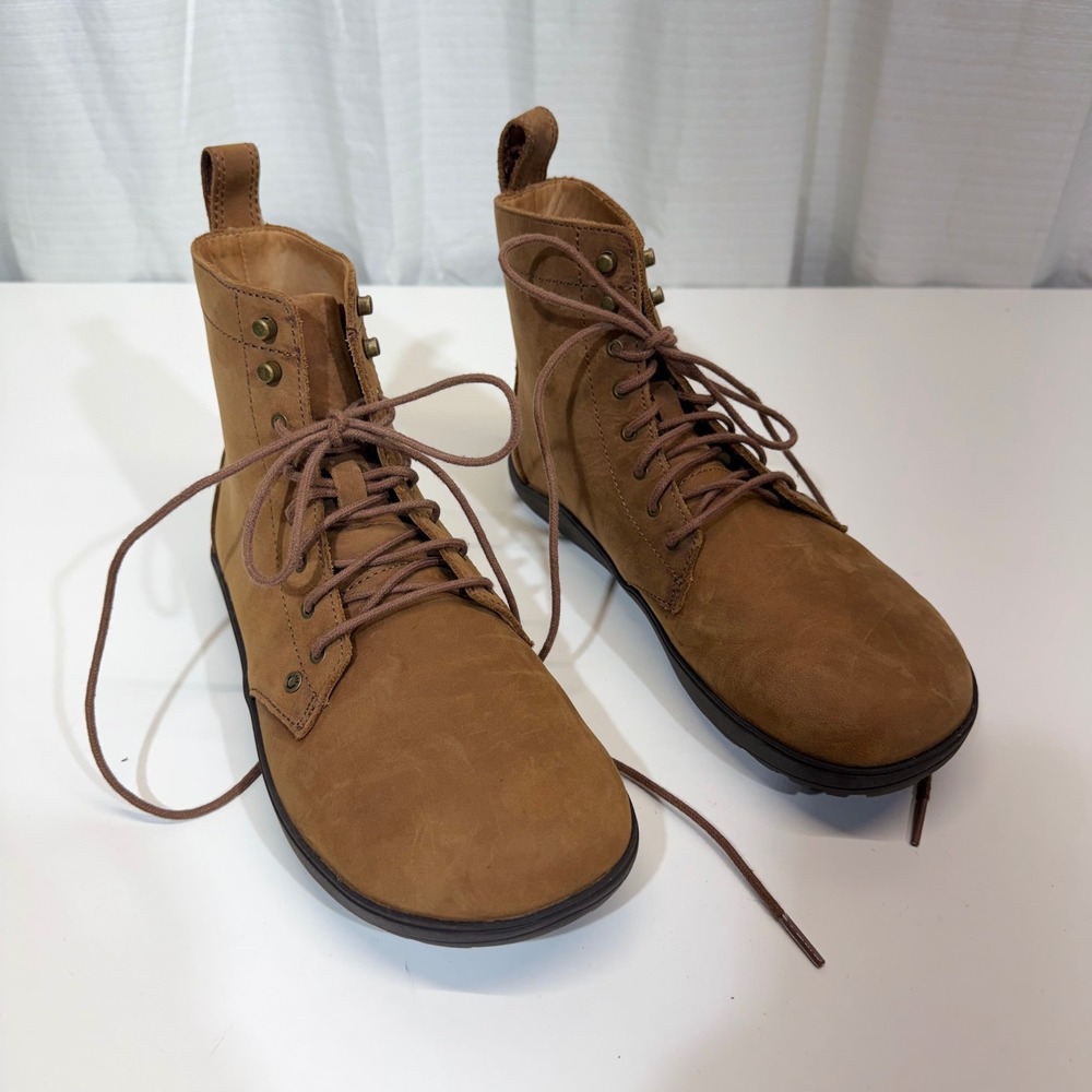 Xero Shoes Breckenridge Boots 9 Brown Leather Minimalist Barefoot Ankle Boots